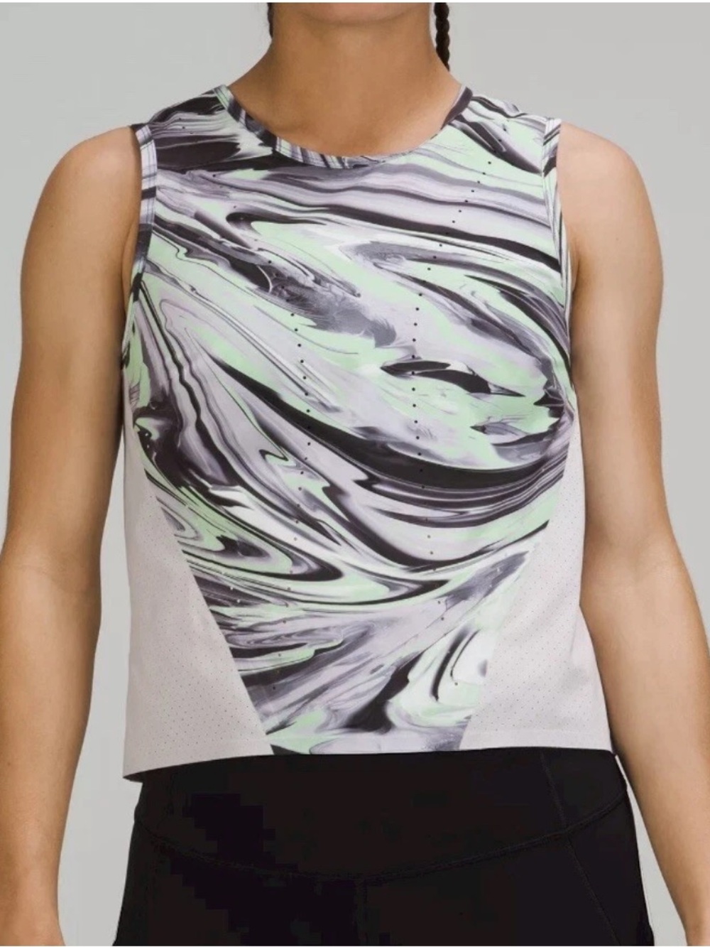 Lululemon Swift Ventilated Running Tank In Paint Glide Warp Multi Size 2